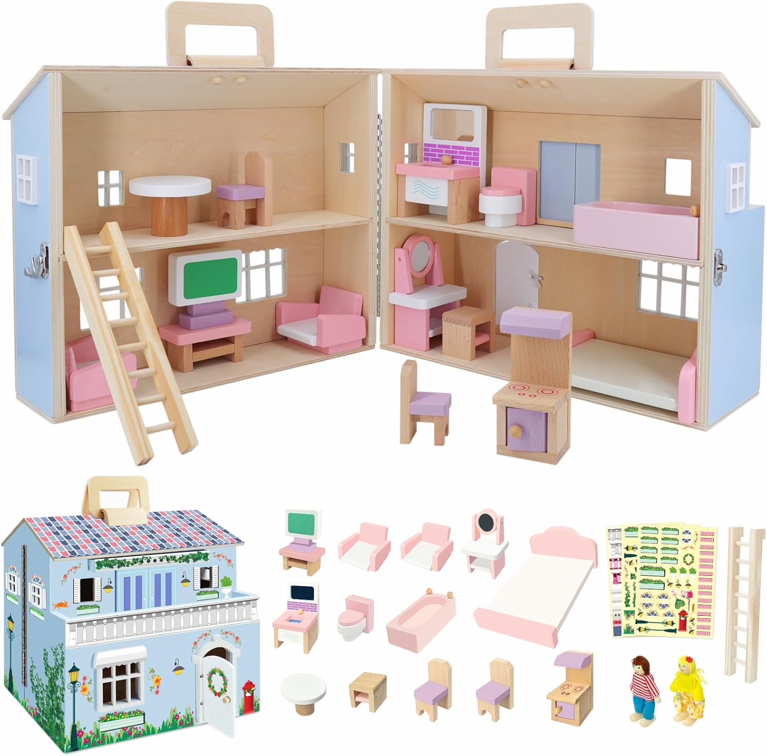 Wooden Dollhouse for girls