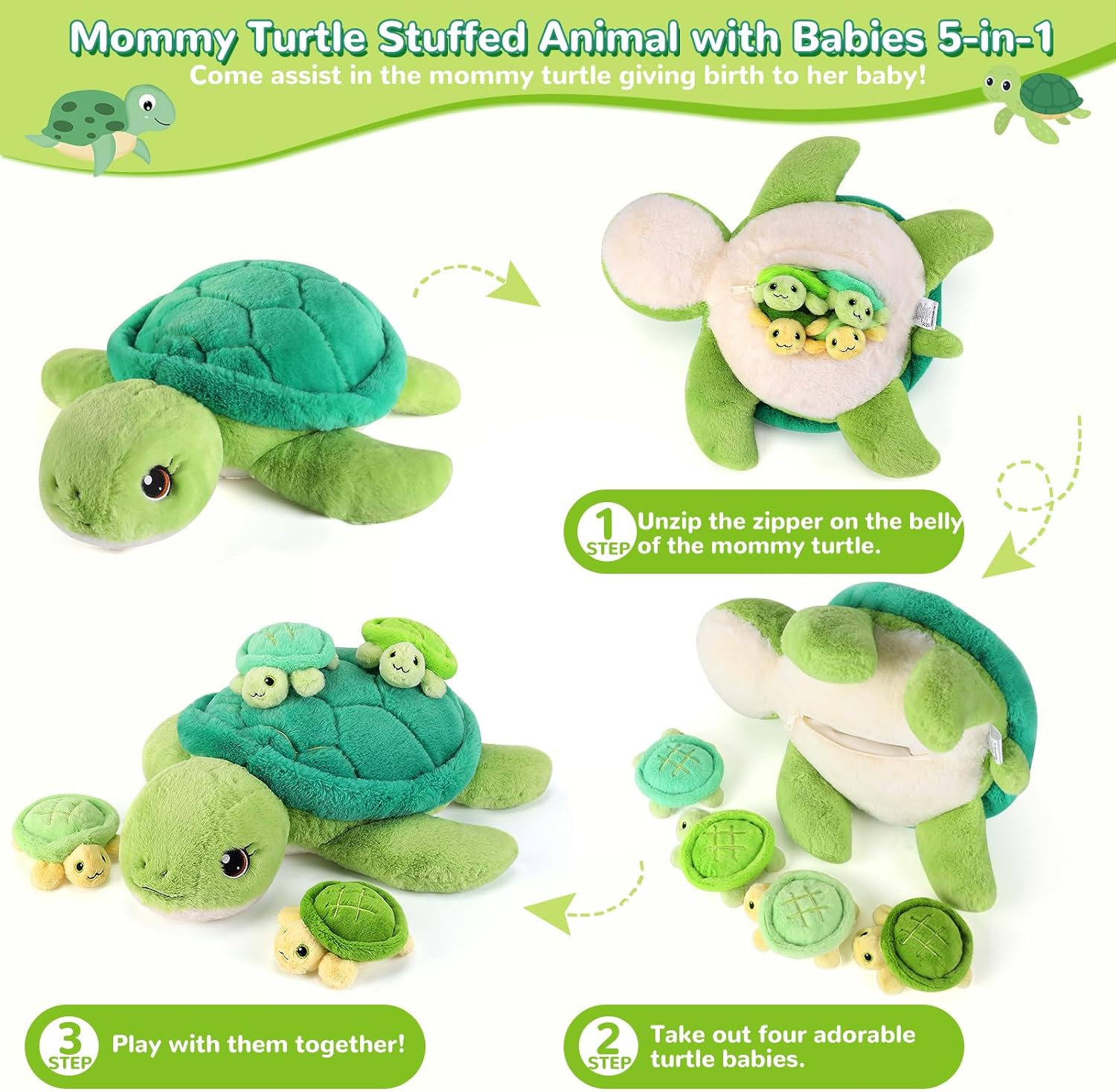 Turtle Stuffed Animals with Babies Inside