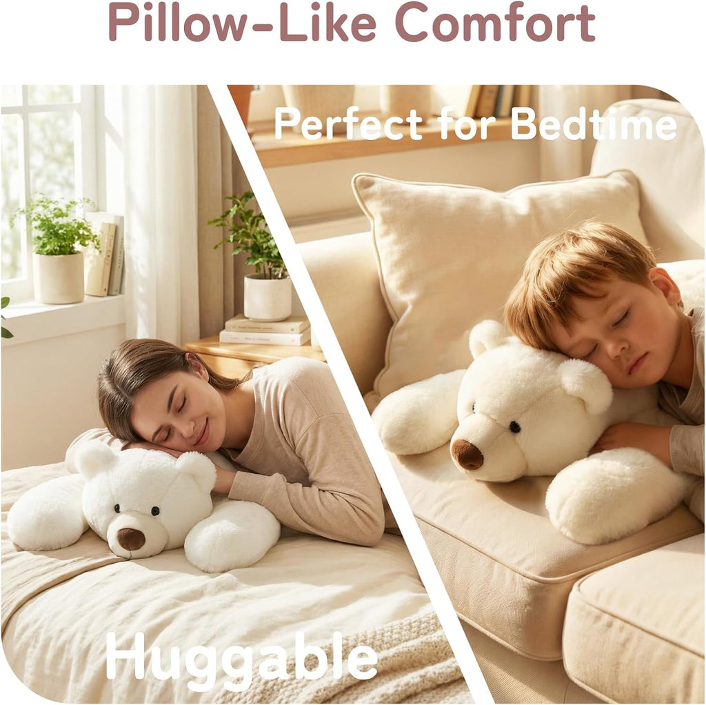 Weighted Polar Bear Stuffed Animals for Kids & Adults
