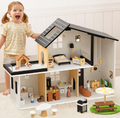Wooden Dollhouse, Modern Doll House Toy