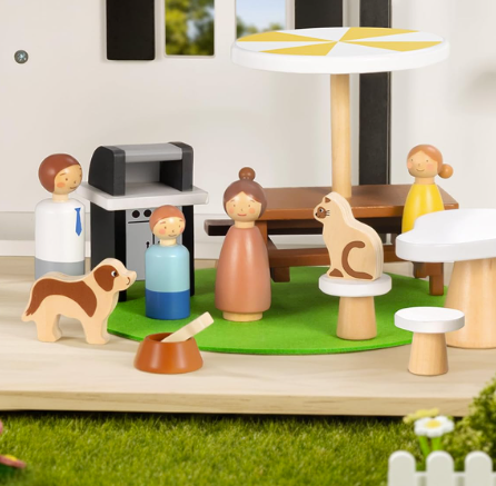 Wooden Dollhouse, Modern Doll House Toy