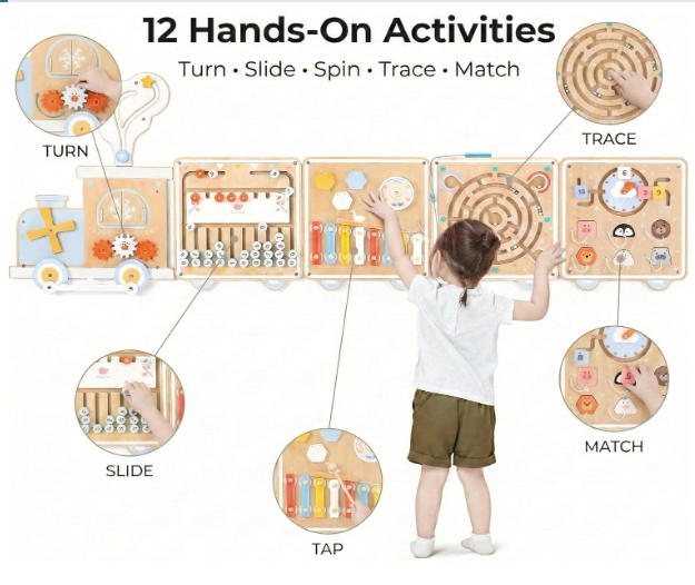 Train Activity Wall Busy Board For Toddlers