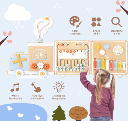 Train Activity Wall Busy Board For Toddlers